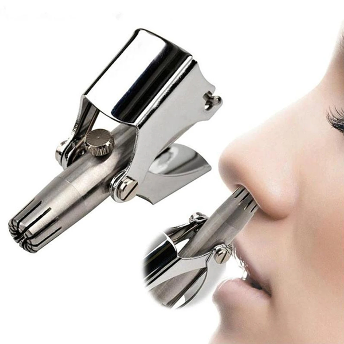 Manual Nose Hair Trimmer with Metal Box for Men