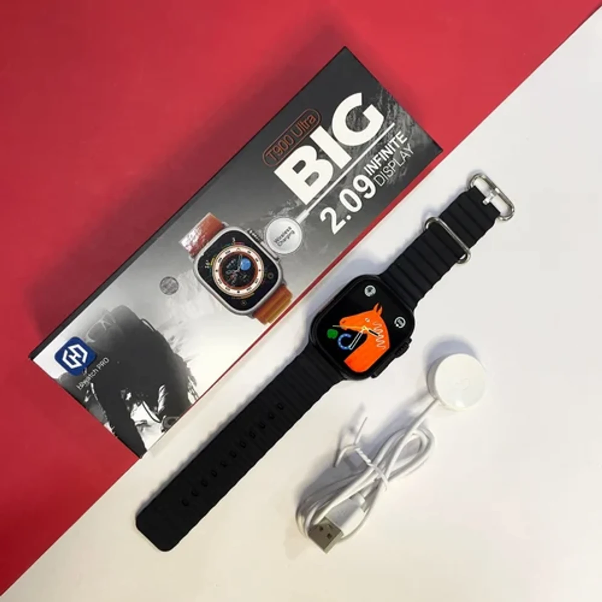 T900 Ultra Men Smart Watch 2.09" HD ( full black )