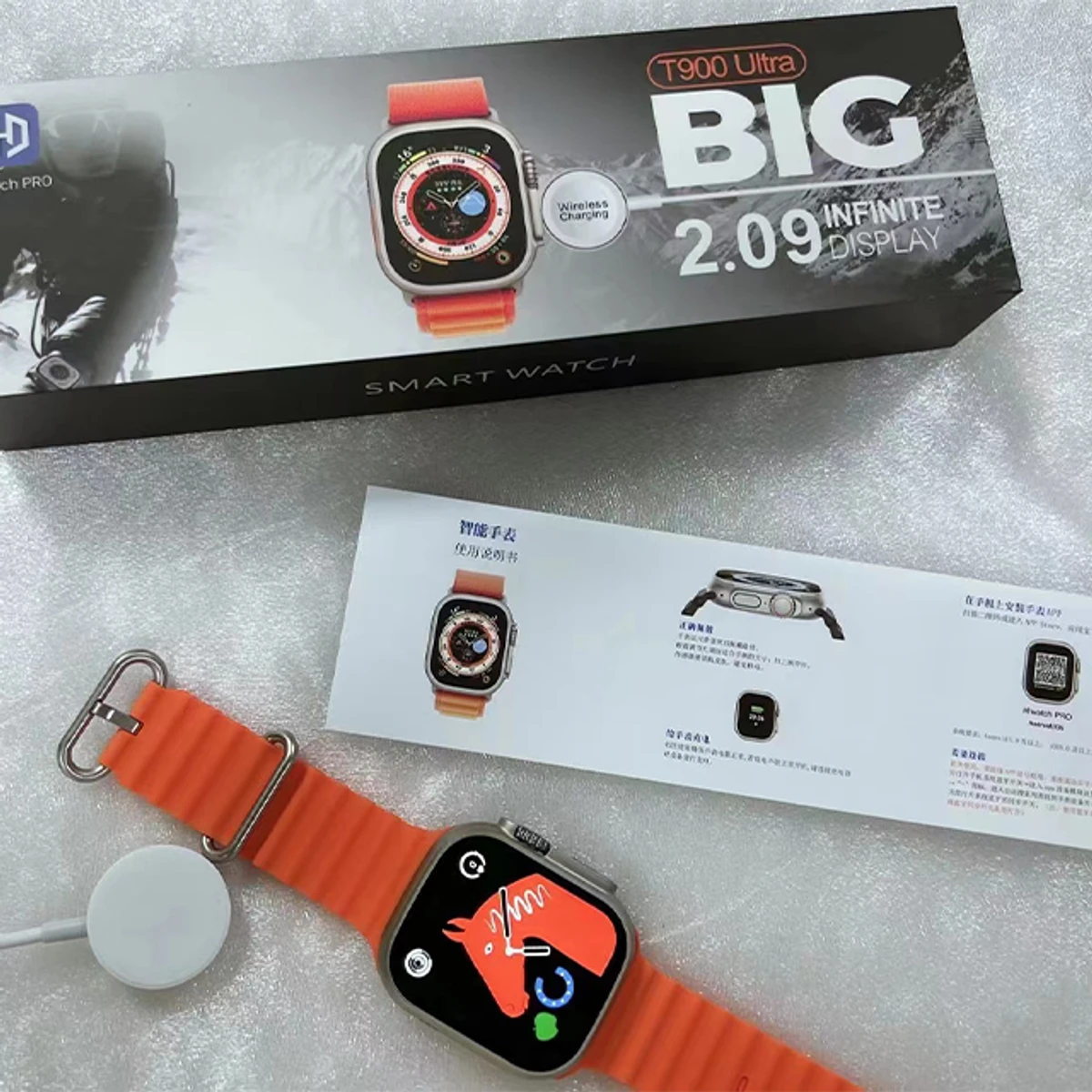 T900 Ultra Men Smart Watch 2.09" HD Orange